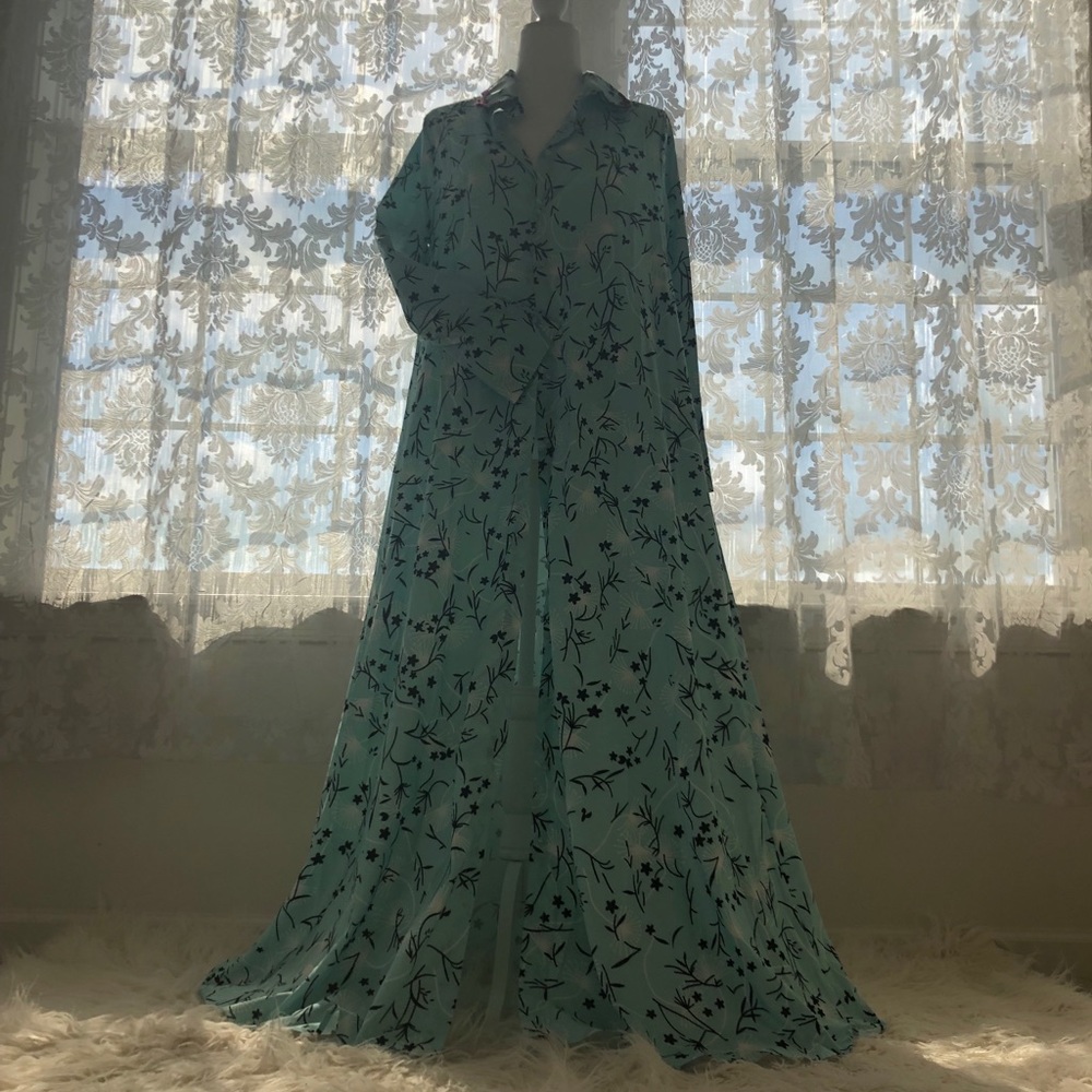 Button front maxi dress